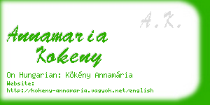 annamaria kokeny business card